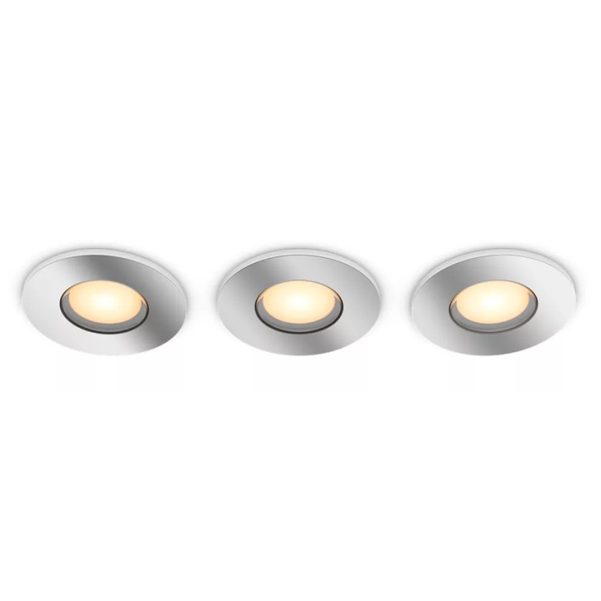 Philips - SET 3x LED Zatemnitvena kopalniška vgradna svetilka Hue ADORE BATHROOM 1xGU10/4,2W/230V 2200-6500K IP44