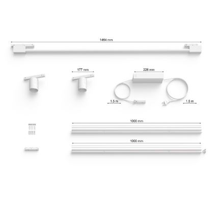 Philips - SET 3xLED RGB Zatemnitveni stenski reflektor za tračni sistem Hue PERIFO LED/39,9W/230V 2000-6500K