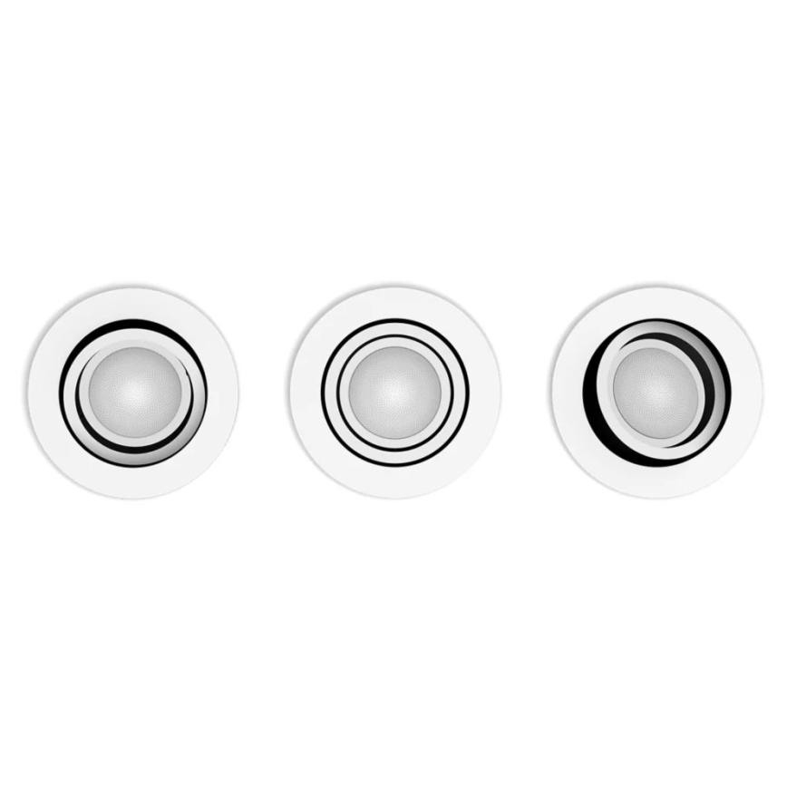 Philips - SET 3x LED Zatemnitvena vgradna svetilka Hue MILLISKIN 1xGU10/4,2W/230 2200-6500K