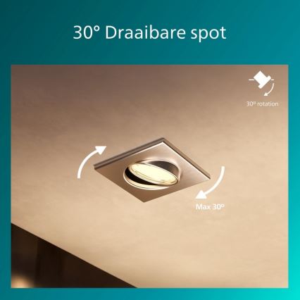 Philips - Stropna vgradna svetilka PERIDOT 1xGU10/7W/230V srebrna