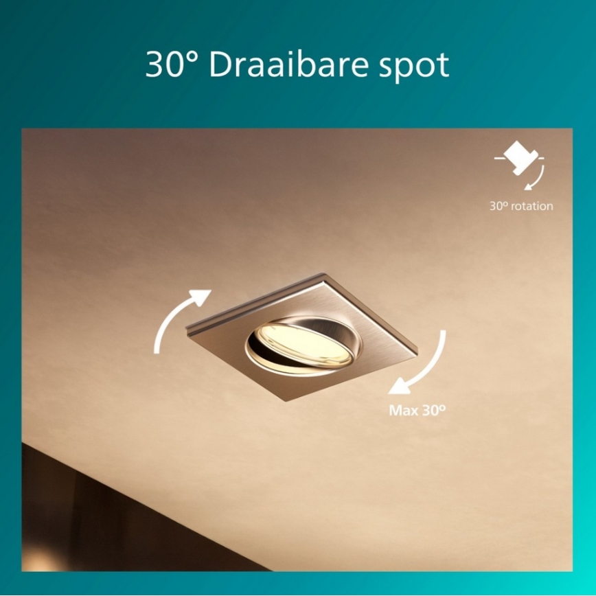 Philips - Stropna vgradna svetilka PERIDOT 1xGU10/7W/230V srebrna