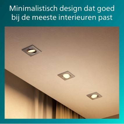 Philips - Stropna vgradna svetilka PERIDOT 1xGU10/7W/230V srebrna