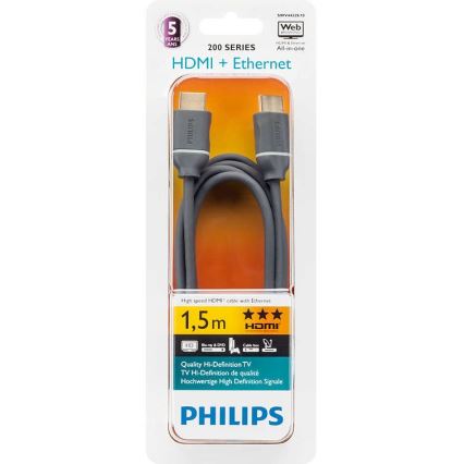 Philips SWV4432S/10 - HDMI kabel z Ethernetom, HDMI 1.4 A priključek 1,5 m siva