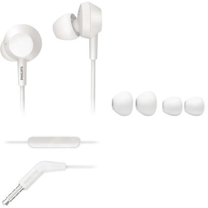 Philips TAE4105WT/00 - Slušalke z mikrofonom JACK 3,5 mm bela