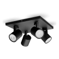 Philips - Točkovna svetilka RUNNER 4xGU10/20W/230V črna