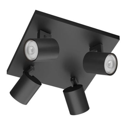 Philips - Točkovna svetilka RUNNER 4xGU10/20W/230V črna