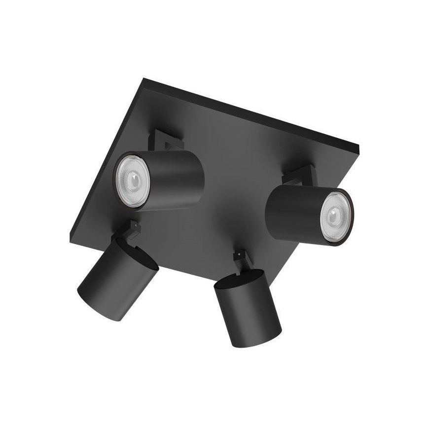 Philips - Točkovna svetilka RUNNER 4xGU10/20W/230V črna