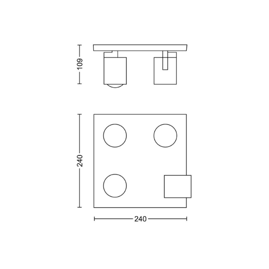 Philips - Točkovna svetilka RUNNER 4xGU10/20W/230V črna