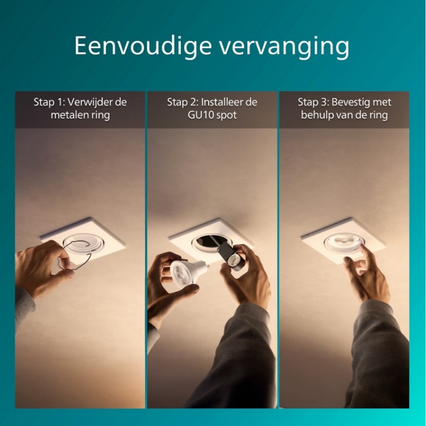 Philips - Vgradna stropna svetilka PERIDOT 1xGU10/7W/230V bela