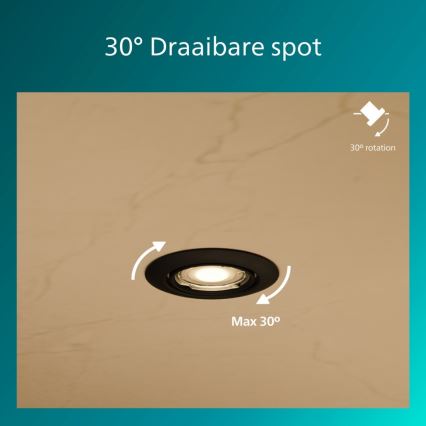 Philips - Vgradna stropna svetilka PERIDOT 1xGU10/7W/230V črna