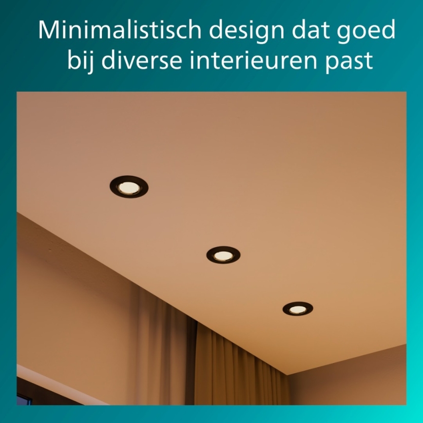 Philips - Vgradna stropna svetilka PERIDOT 1xGU10/7W/230V črna