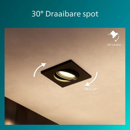 Philips - Vgradna stropna svetilka PERIDOT 1xGU10/7W/230V črna