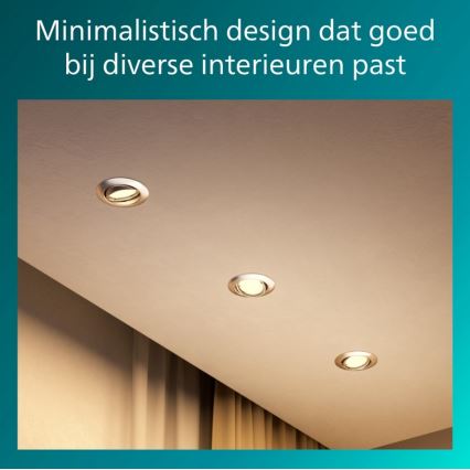 Philips - Vgradna stropna svetilka PERIDOT 1xGU10/7W/230V srebrna