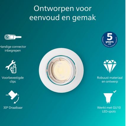 Philips - Vgradno stropno svetilo PERIDOT 1xGU10/7W/230V belo