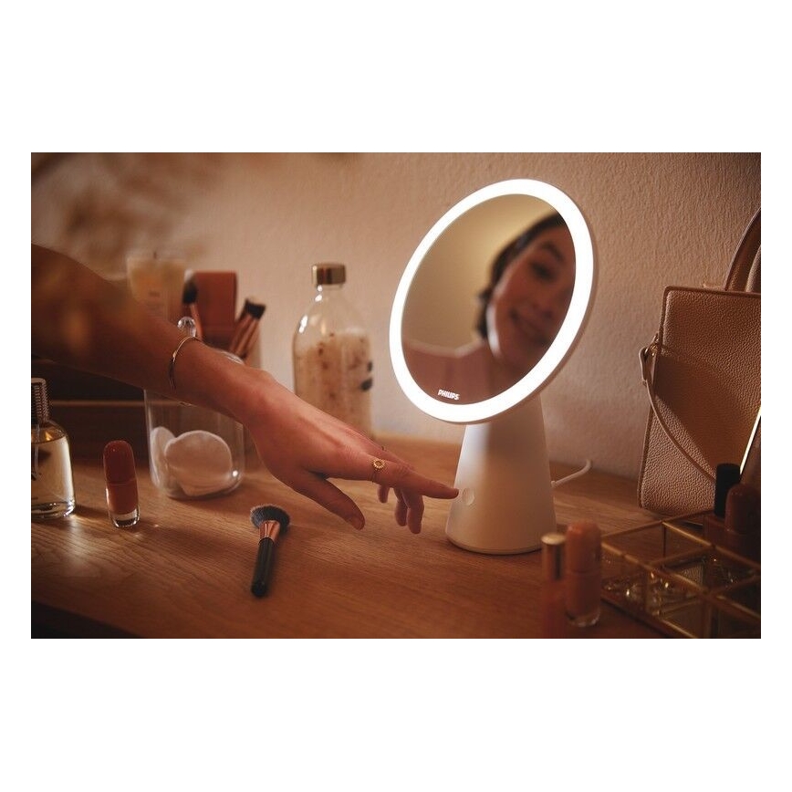Philips - Zatemnitveno kozmetično ogledalo z LED osvetlitvijo MIRROR LED/4,5W/5V