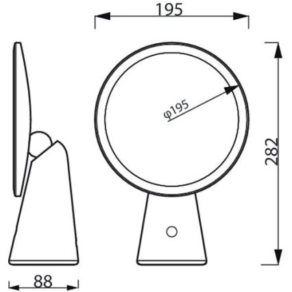 Philips - Zatemnitveno kozmetično ogledalo z LED osvetlitvijo MIRROR LED/4,5W/5V