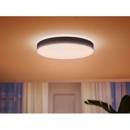Philips - stropna LED svetilka Hue z možnostjo zatemnitve LED/48W/230V 2200-6500K, premer 551 mm, črna + daljinski upravljalnik