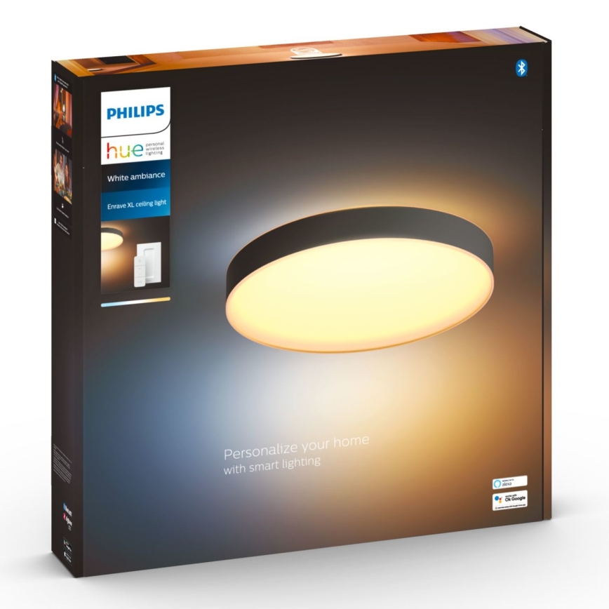 Philips - stropna LED svetilka Hue z možnostjo zatemnitve LED/48W/230V 2200-6500K, premer 551 mm, črna + daljinski upravljalnik