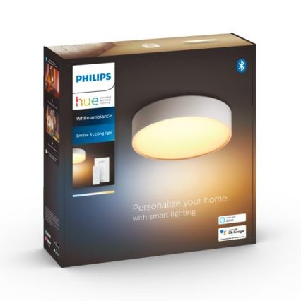 Philips - LED zatemnjivo stropno svetilo Hue LED/9,6W/230V 2200–6500K pr. 261 mm bela + daljinski upravljalnik