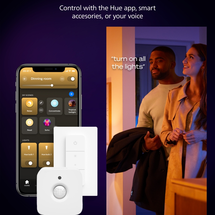 Philips - LED stropna svetilka Hue AURELLE z možnostjo zatemnitve LED/19W/230V 2200-6500K 30x30 cm bela