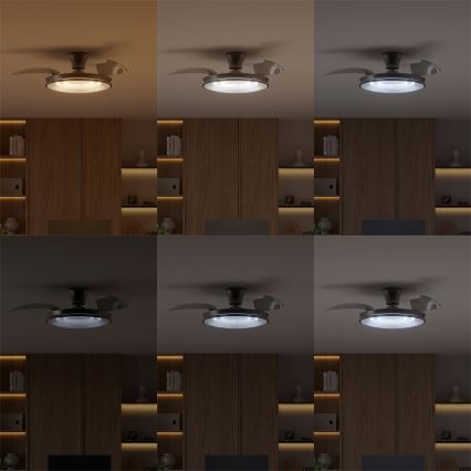 Philips - Zatemnjiva LED stropna svetilka z ventilatorjem ATLAS LED/35W/230V matni krom + daljinski upravljalnik