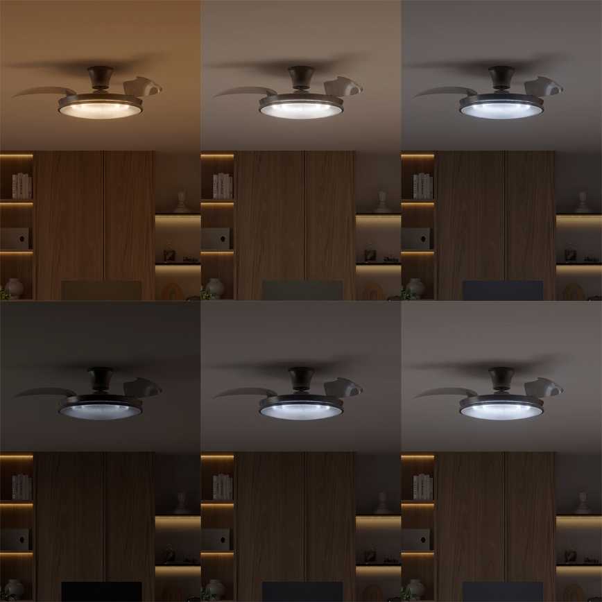 Philips - Zatemnjiva LED stropna svetilka z ventilatorjem ATLAS LED/35W/230V matni krom + daljinski upravljalnik