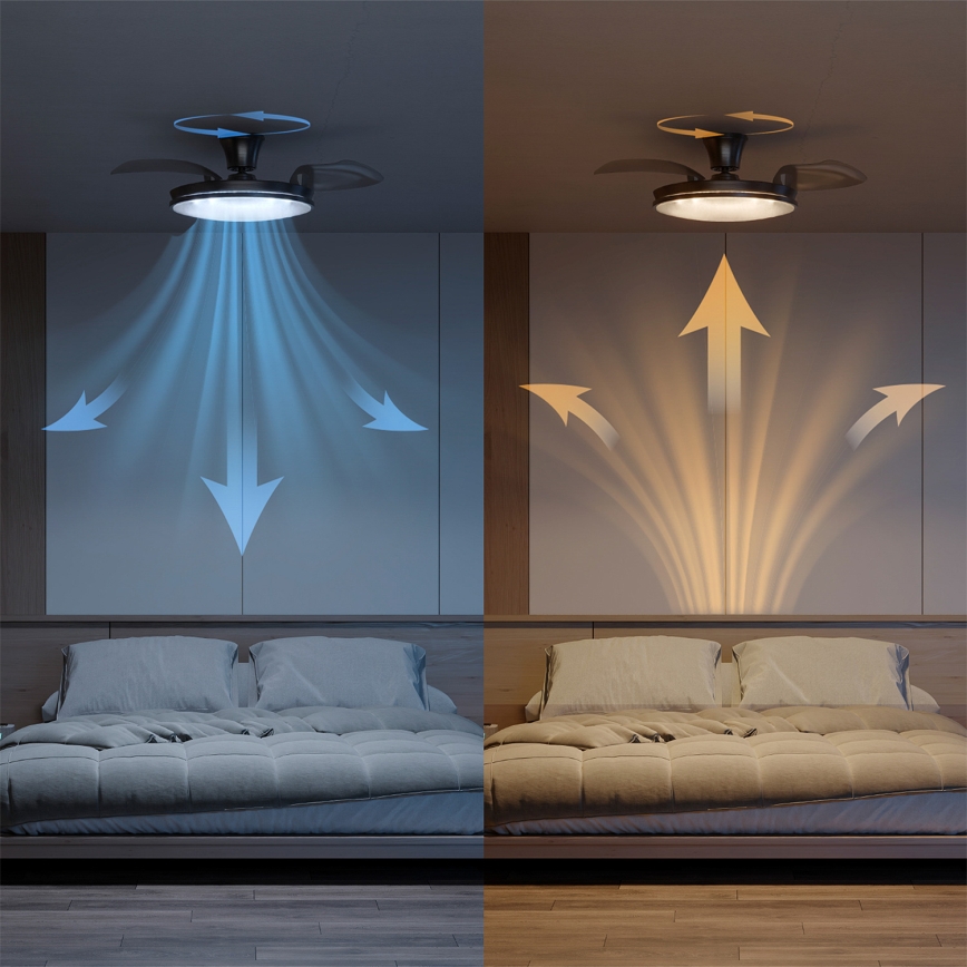 Philips - Zatemnjiva LED stropna svetilka z ventilatorjem ATLAS LED/35W/230V matni krom + daljinski upravljalnik