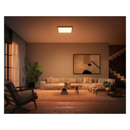 Philips - LED zatemnjiva stropna svetilka Hue AURELLE LED/39W/230V 2200-6500K 60x60 cm črna