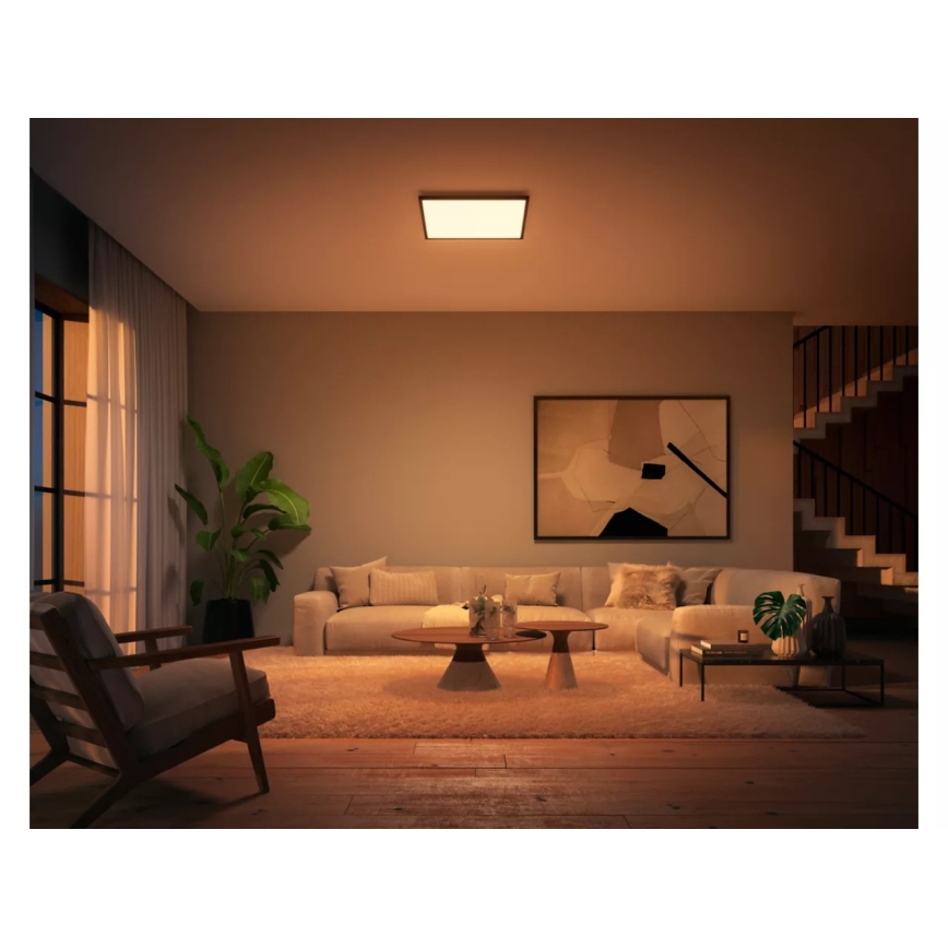 Philips - LED zatemnjiva stropna svetilka Hue AURELLE LED/39W/230V 2200-6500K 60x60 cm črna