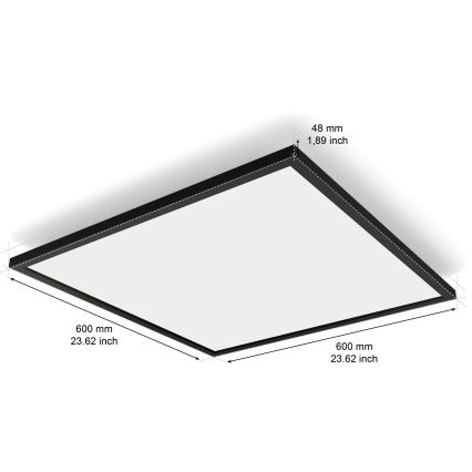 Philips - LED zatemnjiva stropna svetilka Hue AURELLE LED/39W/230V 2200-6500K 60x60 cm črna