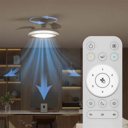 Philips - LED stropna svetilka z regulacijo svetlosti in ventilatorjem BLISS LED/35W/230V, zlata + daljinski upravljalnik