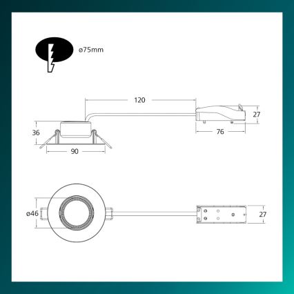 Philips - LED zatemnljivo vgradno stropno svetilo CILANTRO LED/5W/230V 4000K črna