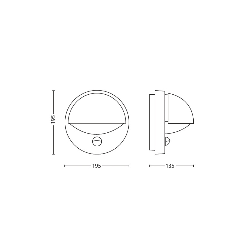 Philips - Zunanja stenska razsvetljava s senzorjem 1xE27/12W/230V IP44