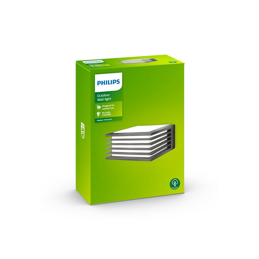 Philips - Zunanja stenska razsvetljava 1xE27/15W/230V IP44 antracit