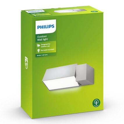 Philips - Zunanja stenska svetilka BORDER 1xE27/23W/230V IP44 siva