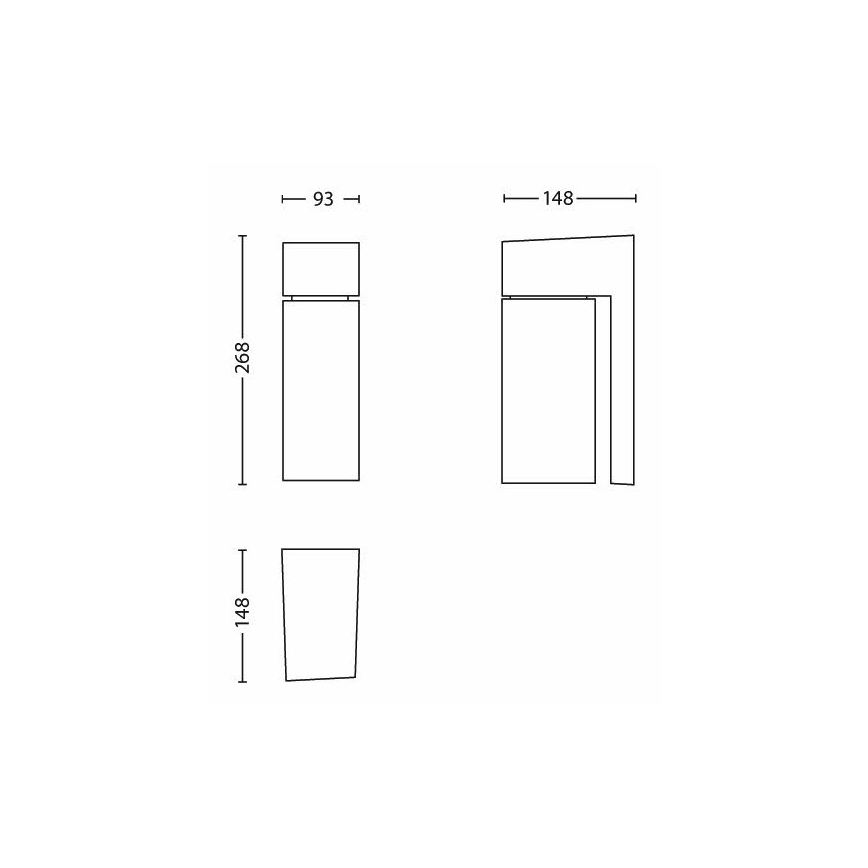 Philips - Zunanja stenska svetilka BORDER 1xE27/23W/230V IP44 siva