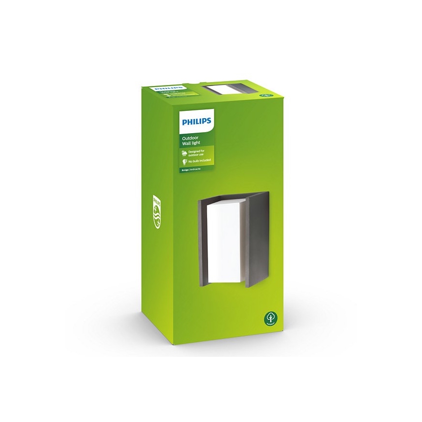 Philips - Zunanja stenska svetilka BRIDGE 1xE27/15W/230V IP44