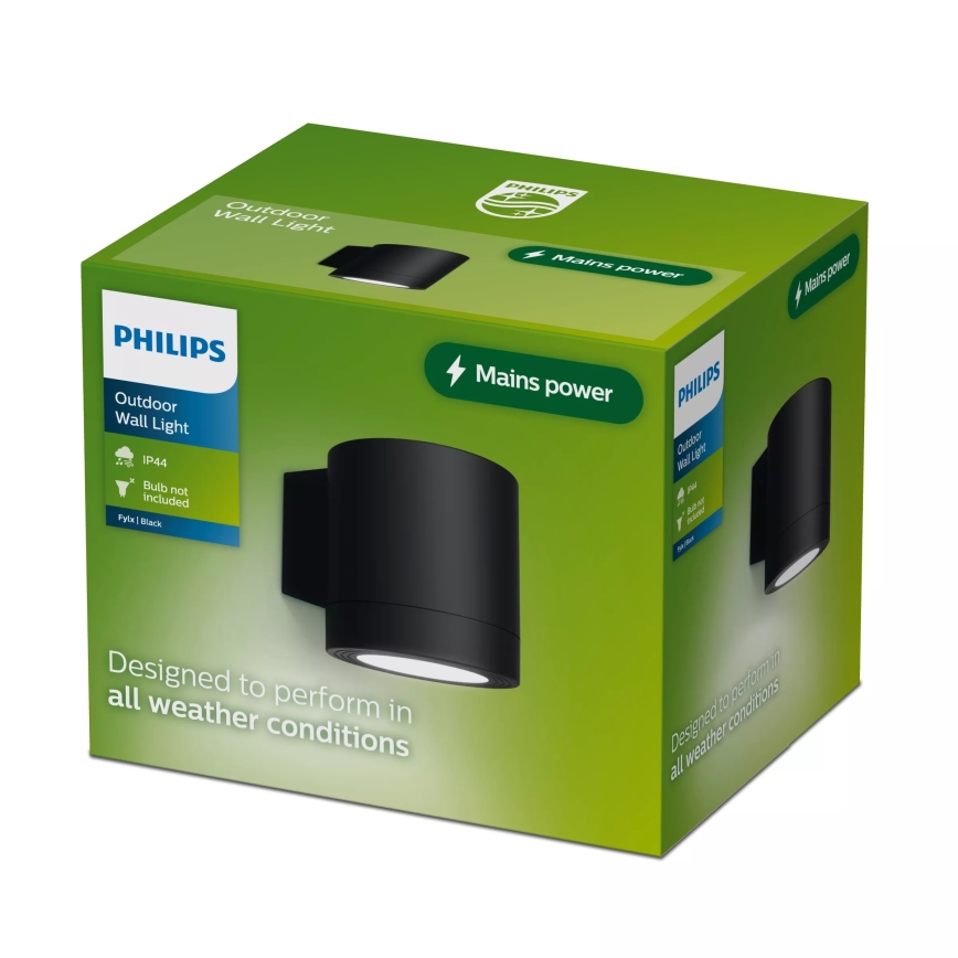 Philips - Zunanja stenska svetilka FYLX 1xGU10/5W/230V črna IP44