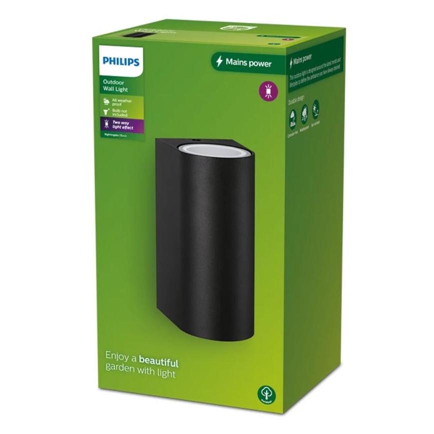 Philips - Zunanja stenska svetilka NIGHTINGALE 2xGU10/35W/230V IP44