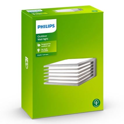 Philips - Zunanja stenska svetilka SHADES 1xE27/15W/230V IP44 siva