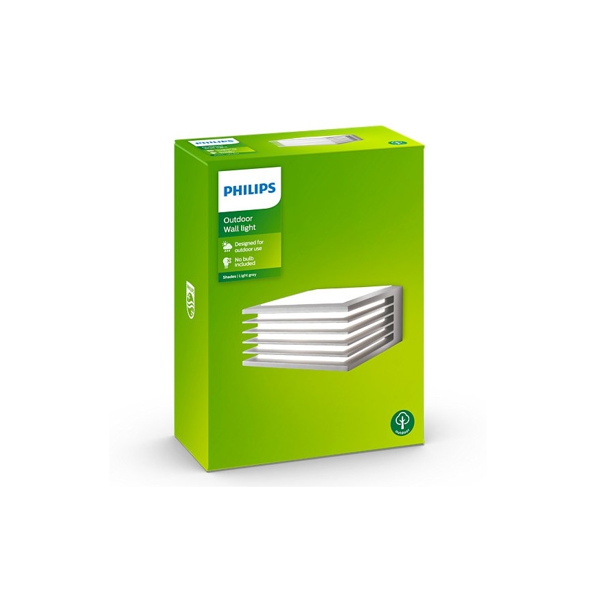Philips - Zunanja stenska svetilka SHADES 1xE27/15W/230V IP44 siva