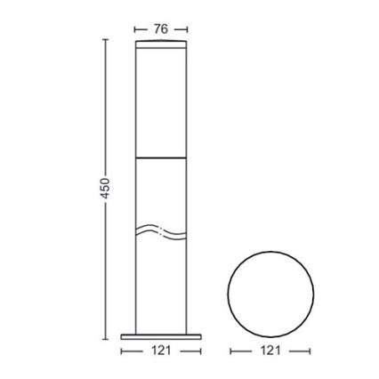 Philips - Zunanja svetilka 1xE27/20W/230V 45 cm IP44