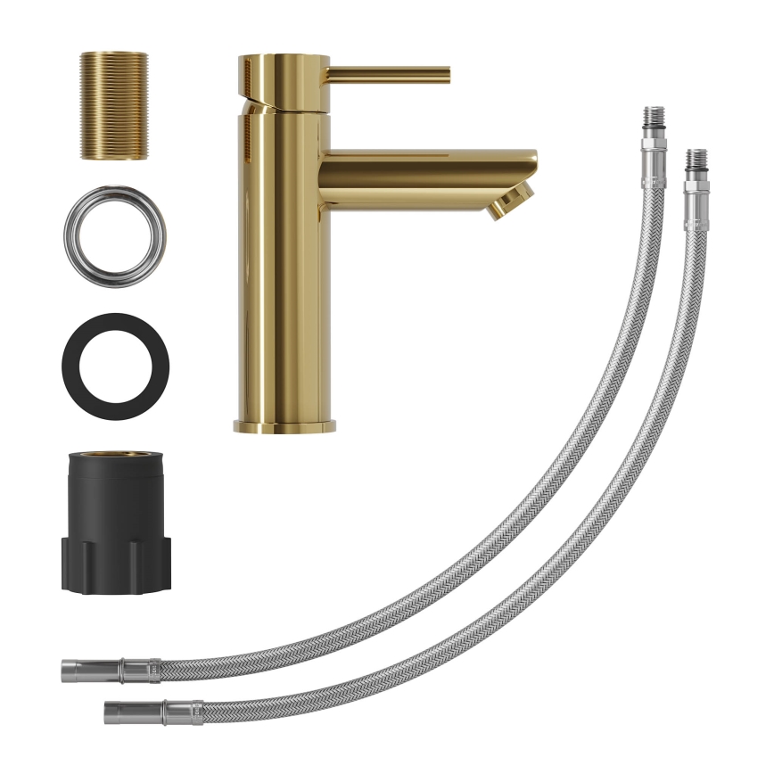 Pipa za umivalnik RINGSTED 17,8 cm sijajna medenina