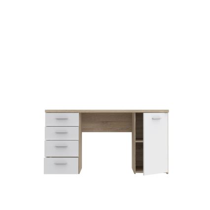 Pisalna miza ARENO, bela/hrast sonoma