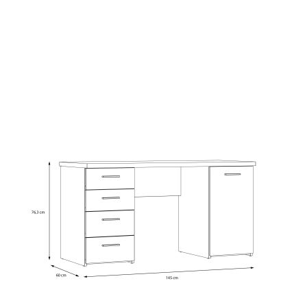 Pisalna miza ARENO, bela/hrast sonoma