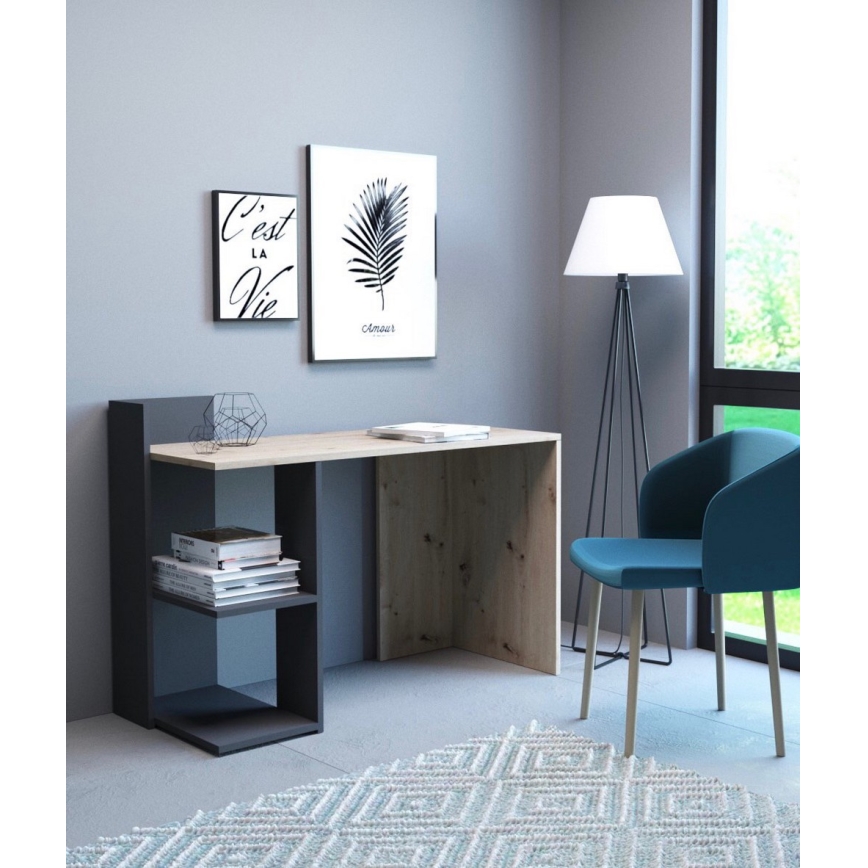 Pisalna miza MARLO hrast artisan/antracit