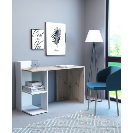 Pisalna miza MARLO hrast artisan/bela