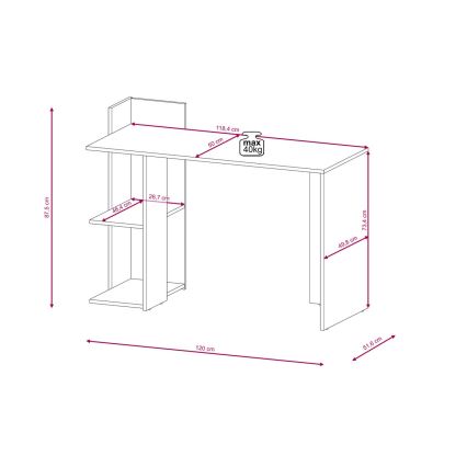 Pisalna miza MARLO hrast artisan/bela