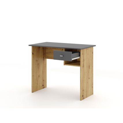 Pisalna miza RICO, hrast artisan/siva