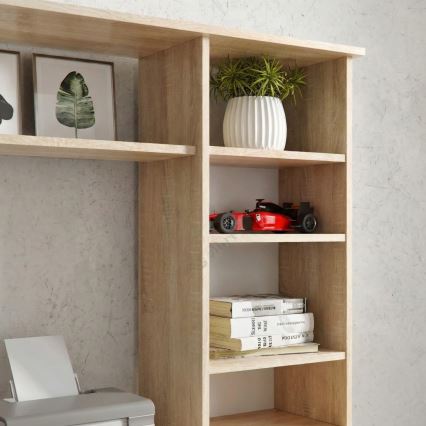 Pisalna miza s polico ELIAN 160x53 cm hrast sonoma/bela